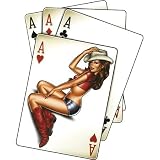 Sexy Pin-up Girl Sticker #27 ~ Aces High Cowgirl Cutie Pinup Decal by Michael Landefeld