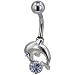 pug13  - Belly Navel Rings Dolphin Purple Crystal Beach Ball