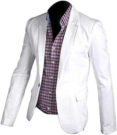 Vobaga Men's One Button Suit Blazer Coat
