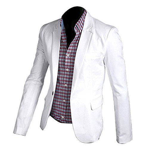Vobaga Men's One Button Suit Blazer Coat