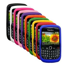 Ten Silicone Cases / Skins / Covers for RIM BlackBerry Curve 8520 / 8530 - Orange, Hot Pink, Black, Purple, White, Light Pink, Green, Yellow, Red, Blue