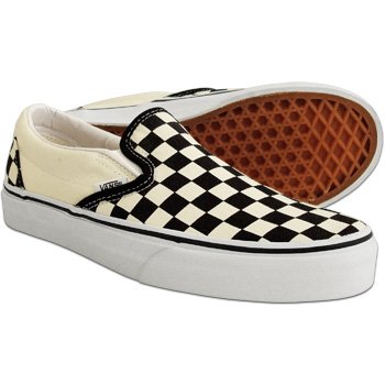 Vans Checkerboard Classic Slip On Shoes (Black/White)
