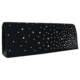 Satin Clutch Bag, Black