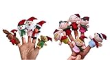 EOZY 可愛い 指人形セット クリスマステーマ ゆびにんぎょう ベビーおもちゃ プレゼントに 五つ動物指人形+六つ人物家族人形