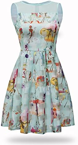 Glorified Mary Womens Sleeveless Cute Floral Print Fit And Flare Summer Dress