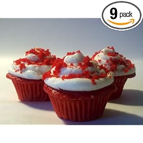 Frostines Edibles Gift Box of 9 Fresh Baked Gourmet Red Velvet Cupcakes