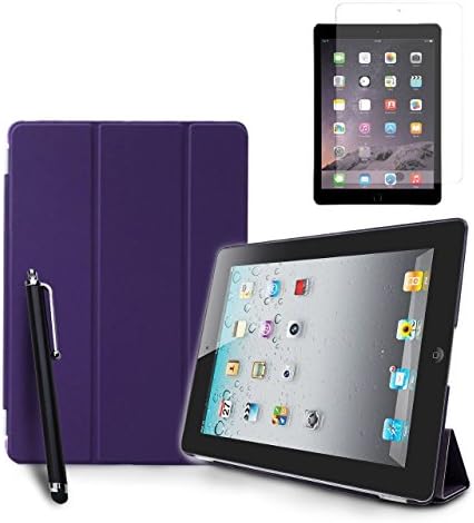 HAIO Slim Apple Ipad Mini 2/3 Case Lightweight Folio Magnetic Smart Cover Stand with Back Case For Apple Ipad Mini 2/3 [Case Cover + Screen Protector + Stylus Pen] -PURPLE