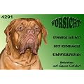 Metall - Warnschild Bordeauxdogge