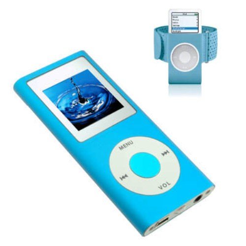 Childrens Toyshop  Third Party New : Full Metal TeckNet OEM V70A Next Generation 8G 1.8" OLED MP3/MP4 Player With FM and FM Recording & Armband (Blue)-Stock Clearance