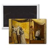 Abraham Praying (oil on canvas) by Richard.. - 3x2 inch Fridge Magnet - large magnetic button - Magnet