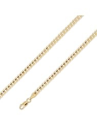 10k Solid Yellow Gold Flat Curb Cuban Chain Bracelet 4.5mm 7"
