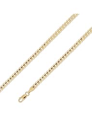 10k Solid Yellow Gold Flat Curb Cuban Chain Bracelet 4.5mm 8"