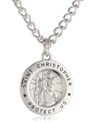 St. Christopher Medium, Round Pendant Necklace, 20"