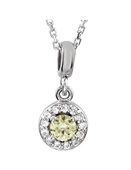 14K White Gold Yellow and White Sapphire Necklace -- LIFETIME WARRANTY