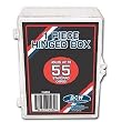 BCW Hinged Box 55 Count - Baseball, Football, Basketball, Hockey, Golf, Single Sports Cards Top Load - Sportcards Card Collecting Supplies
