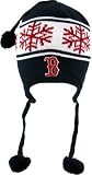 Boston Red Sox Snowflake Beanie Cap/Hat with Ear Flaps