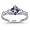 Silver Silver Rainbow CZ Heart Claddagh Ring - Size 4