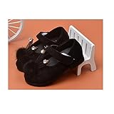 (Miwoluna) キッズ シューズ うさぎ耳のワンポイント 子供靴 男女兼用 (13cm, ブラック)