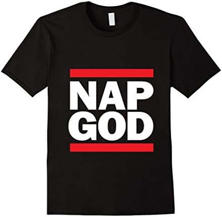Men's NAP GOD Custom Funny Lazy Sleep T Shirt by Creative Camp Medium Black