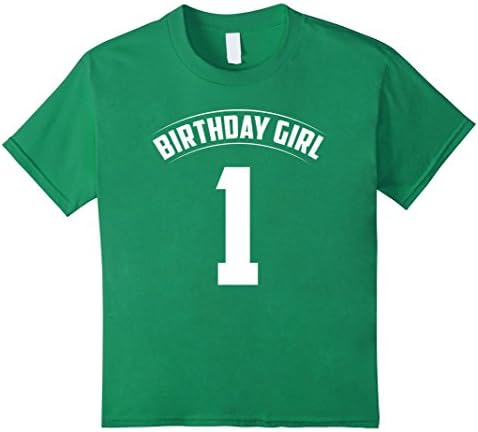 Kids  BIRTHDAY GIRL 1th Birthday Gift Tee Shirt 10 Kelly Green