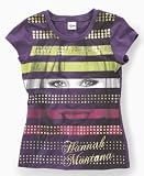 Hannah Montana Girls Metallic Studded Logo Tee