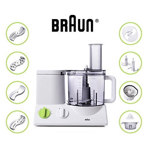 From.USA Braun FP3020 Food Processor with 7 Attachment Blades, Chopper