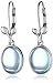 Amazon Collection Sterling Silver and Oval Gemstone Leaf Earrings