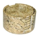 Fossil Marble Coasters Set 6pc with Felt Bottom