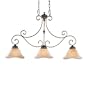 Murray Feiss F1836/3CB Tuscan Villa Three-Light Billiard Chandelier, Corinthian Bronze with Champagne Scavo Glass