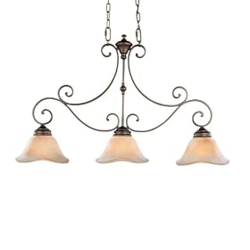 Murray Feiss F1836 3CB Tuscan Villa Three-Light Billiard Chandelier, Corinthian Bronze... by Murray Feiss