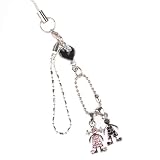 Hand Crafted Cellular Phone Charm - Love Friends - Pink/Black