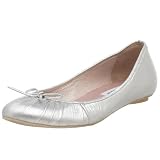 Steve Madden Women's Bees Ballet Flat,Silver Leather,9.5 M