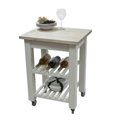 Carolina Cottage Antique Ivory Thomas Kitchen Cart