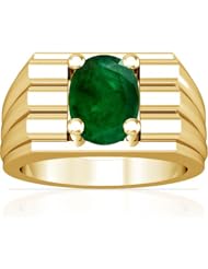 14K Yellow Gold Oval Cut Emerald Solitaire Ring