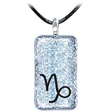 Holly Lynn Silver CAPRICORN Zodiac Dichroic Glass Necklace