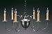 Hanging 5 Half Ball S-Arms Dark Antique Brass 6 Candelabra Sockets