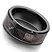 INBLUE Men's 8mm Ceramic Ring Black Brown Hunting Camo Camouflage Comfort Fit Band Wedding