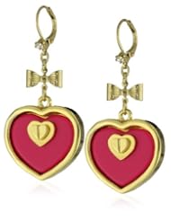 Betsey Johnson "Status" Heart Drop Earrings