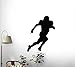 Running Football Silhouette Wall Decal by Wallmonkeys Peel and Stick Graphic (12 in H x 9 in W) WM269316