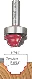 Freud 39-524 1-7/64-Inch Diameter Top Bearing Ogee Fillet Groove Router Bit with 3/8-Inch Shank