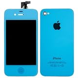 Light Blue iPhone 4S Front Glass Digitizer +LCD +Back Cover Assembly +Home Button +OEM Proximity Sensor Conversion Kit