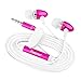 INSTEN Hot Pink 3.5mm In-Ear Stereo Earphones w/ On-off & Mic for Apple iPhone 4/4S