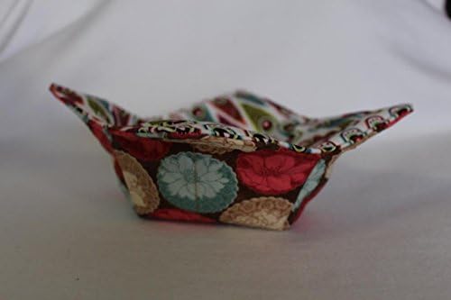 Microwave Bowl Cozy Bowl Potholder Reversible Feathers and Flowers