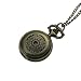 New Ladies Light Copper Stainless Steel Case White Dial Necklace Pendant Pocket Watch