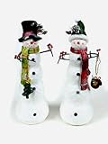 Set of 2 Christmas Whismy Snowman Figures with Hanging BaubleTrinkets 20