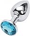 Aexge Fetish Deluxe ＭEdium-Sized Anal Plug Sex Love Games Toys Super Quality Stainless Steel Ass Plugs Jewelry Kinkys Personal Massager for Women Lover Good Valentine 'S/Birthday Gift (Light Blue)