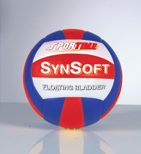 Sportime SynSoft Floating Bladder Volleyball - Red, White And Blue
