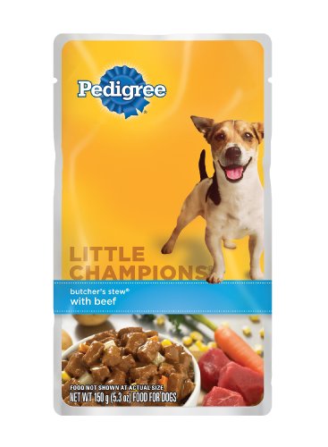 Pedigree Little Champions Butcher's Stew with Beef, Food for Dogs, 5.3-Ounce Pouches (Pack of 24)
