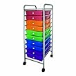 Advantus 10-Drawer Rolling Organizer, 37.6 x 13 x 15.4 Inches, Multi-Colored (AVT34004)