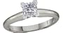 14k White Gold Princess Cut Classic Solitaire Ring (1/2 ct, H, SI2)